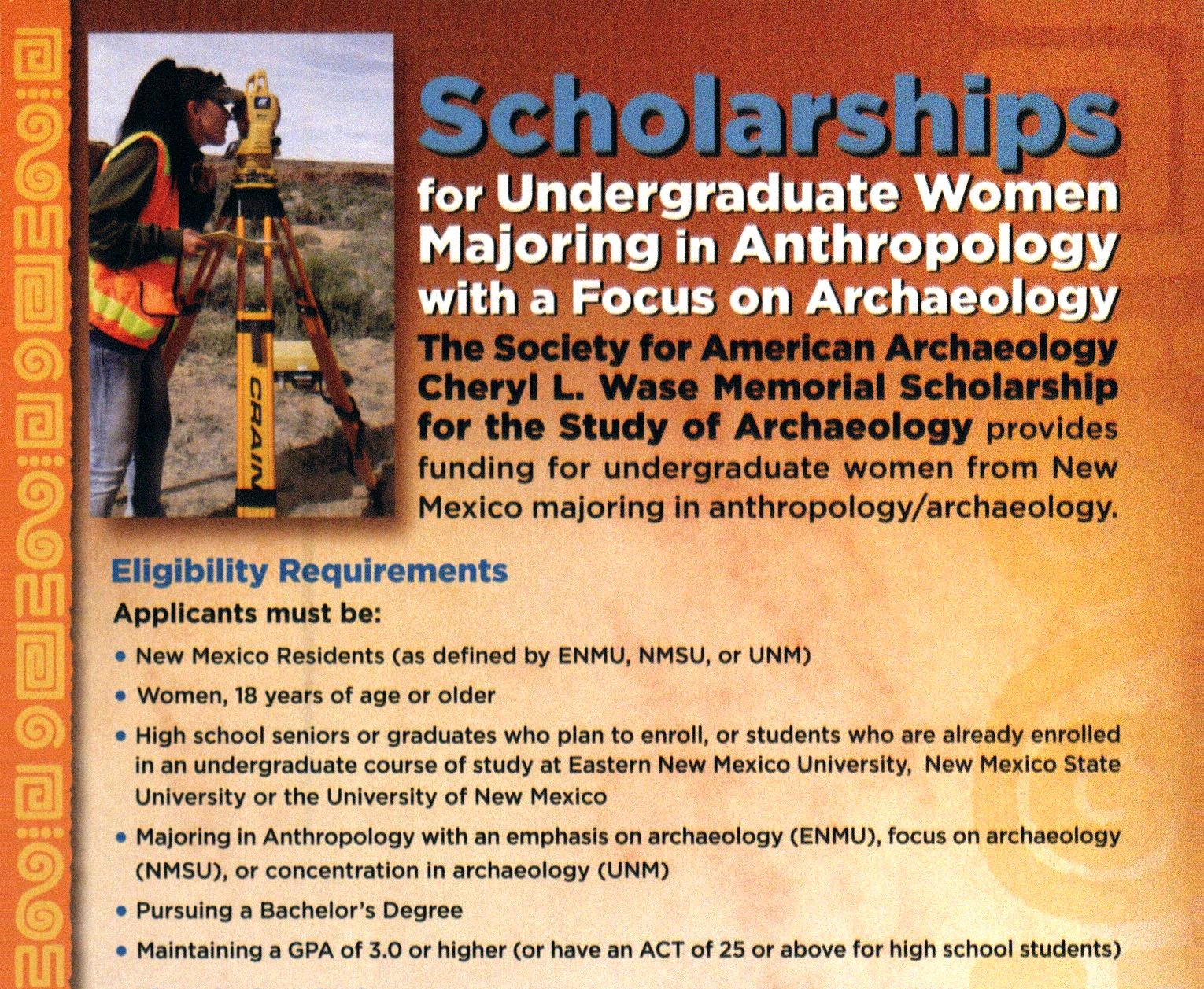 Cheryl L Wase Memorial Scholarship For The Study Of Archaeology